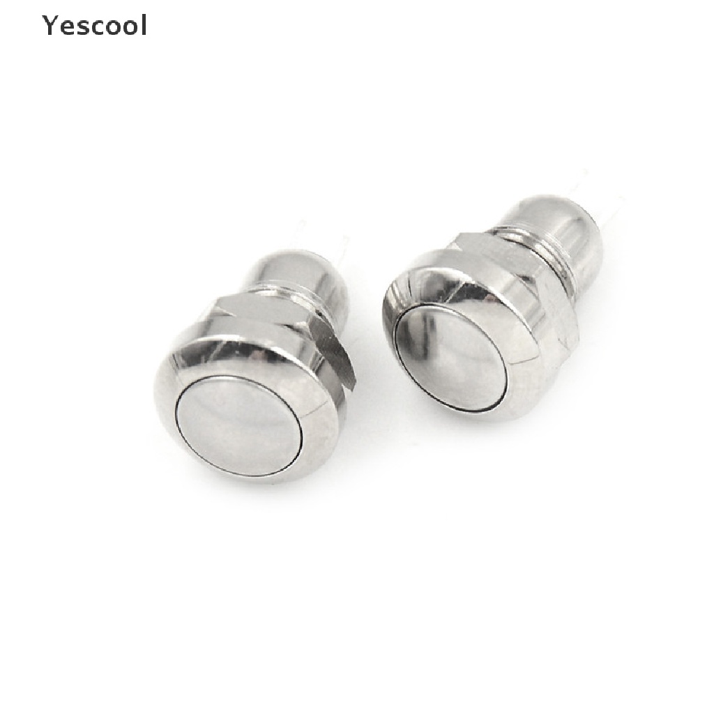 Yescool 2pcs Saklar Tombol Tekan Momentary Mini Micro 2Pin 8mm Anti Air Bahan Metal