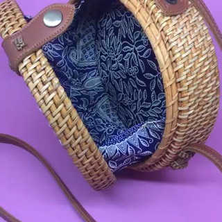 Jual Tas rotan motif kerang / tas rotan khas bali / tas rotan original