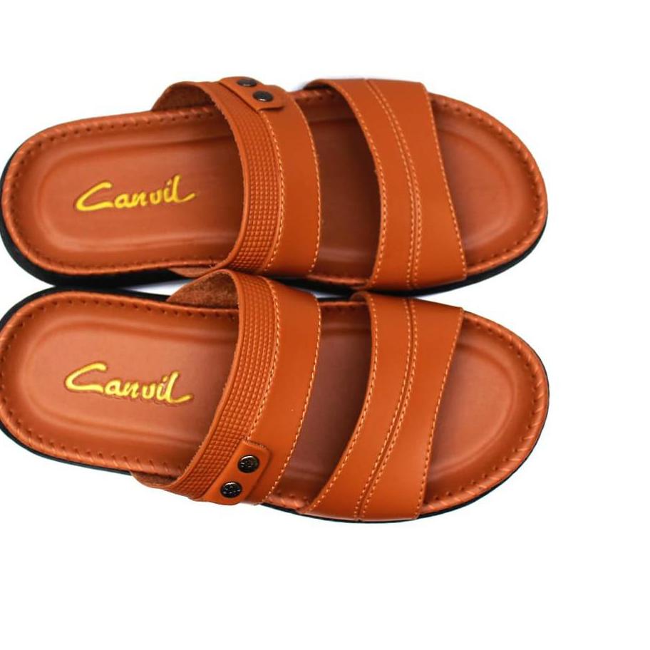 ✔️FLA⚡H⚡ALE✔️(BISA COD) SANDAL KULIT PRIA CARVIL SEPATU SANDAL SANDAL SLOP PRIA