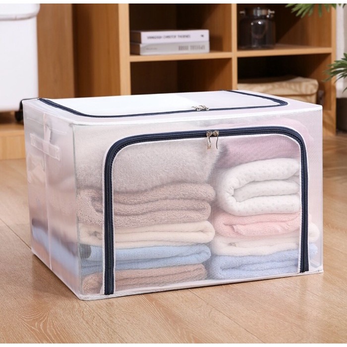 STORAGE BOX 66 liters Tranparan/Storage box double zipper Tranparan