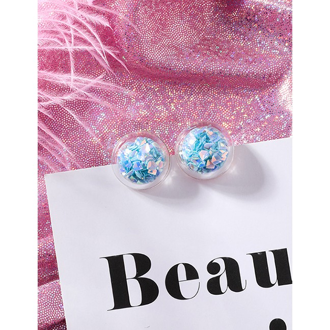 LRC Anting Tusuk Fashion Diamond Sequins Transparent Ball Earrings F6559X