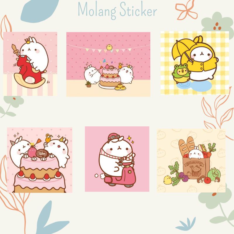 Molang Sticker Bentuk Segiempat | Cetak Sticker Murah