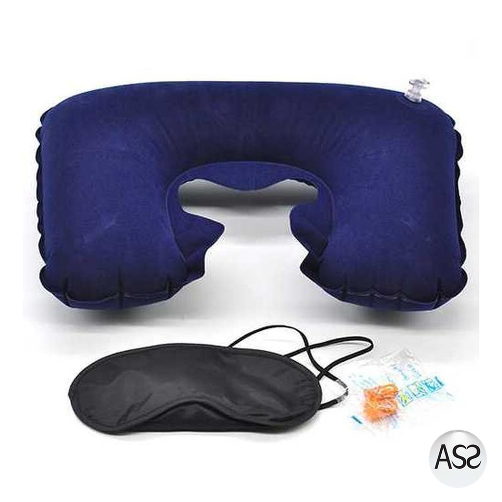 ASS Shop - Bantal Leher Inflatable dengan Masker Mata &amp; Earplug