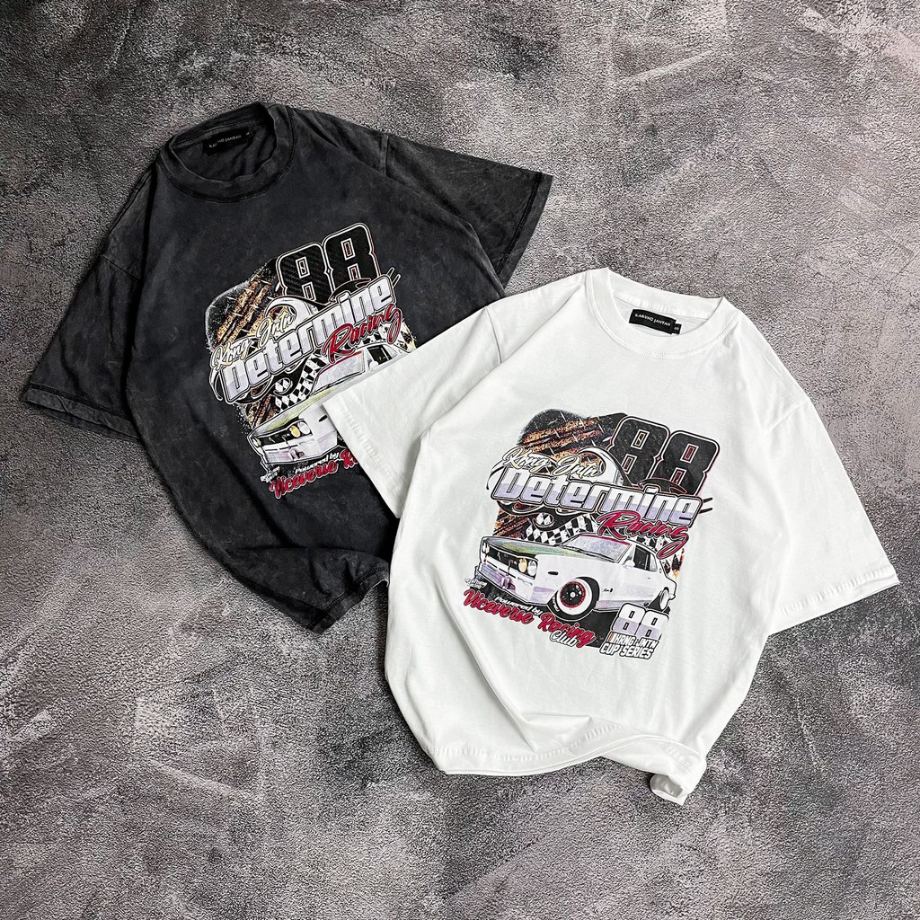 [Oversize] BAJU KAOS OVERSIZE WASH NASCAR / VINTAGE OVERSIZE T-SHIRT WASH "determine" Promo Akhir Ta