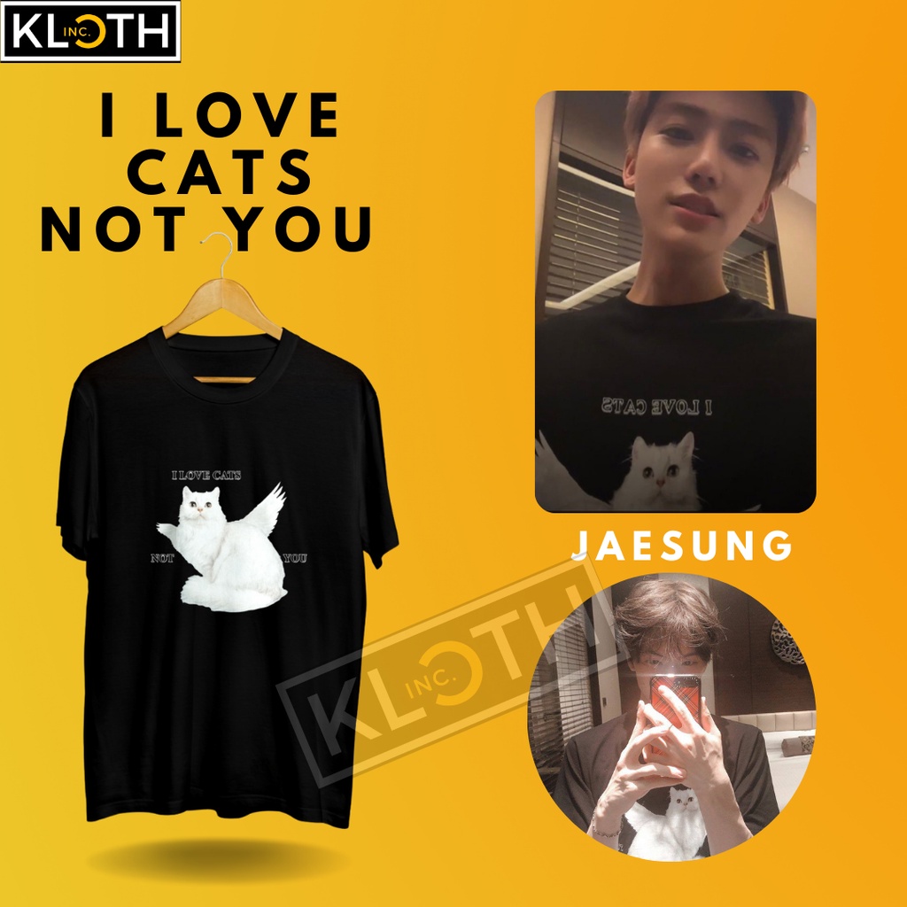 [NCT] Kaos NCT I Love Cats Jaemin Jisung Gambar Cotton 24s Premium Bisa Upgrade Lengan Panjang