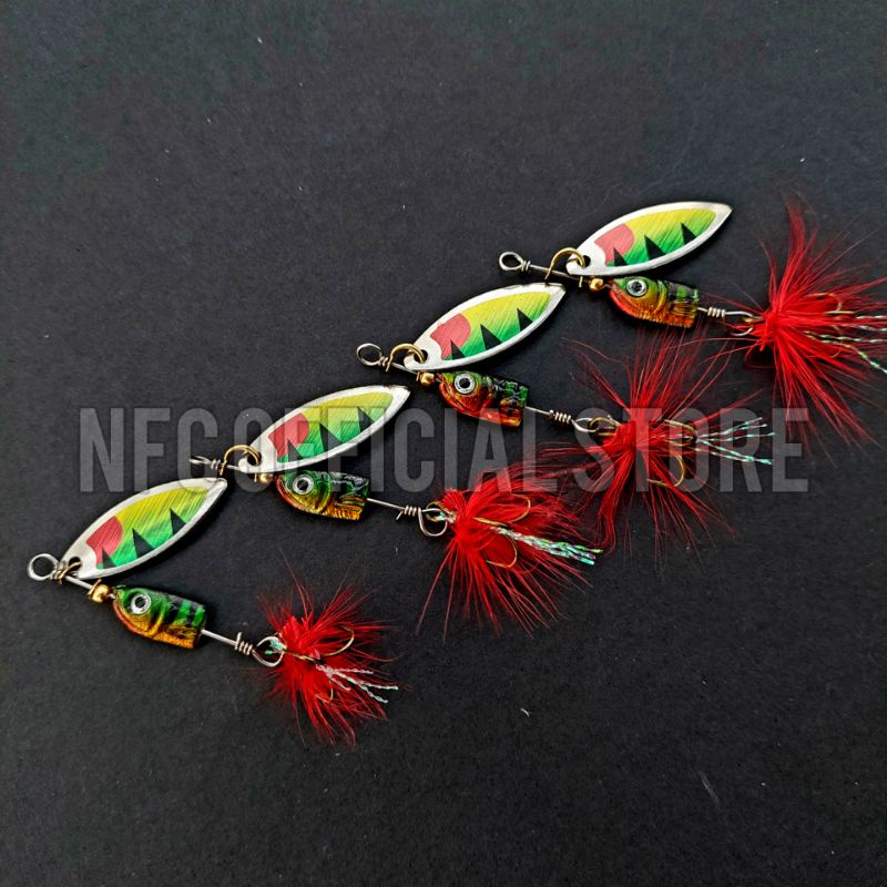 Inline spinner kepala ikan 4,5 cm 7 gram Best killer action