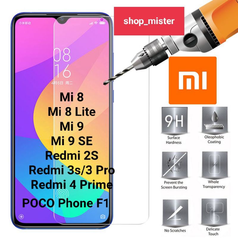 Tempered Glass Bening Xiaomi Mi 8 Mi 8 Lite Mi 9 Mi 9 SE Redmi 2/2S Redmi 3s/3 Pro Redmi 4 Prime Poc