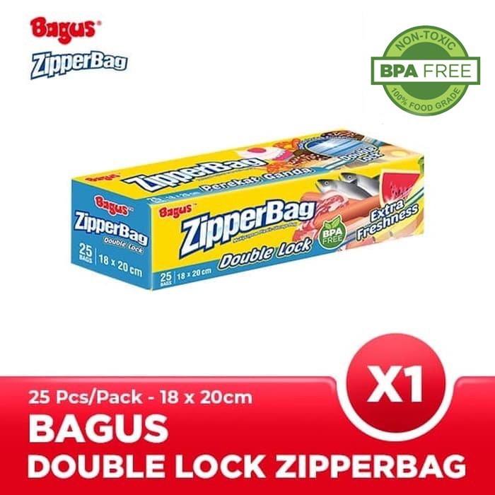 Bagus Double Lock Zipperbag 25 s 18 cm x 20 cm W-21451