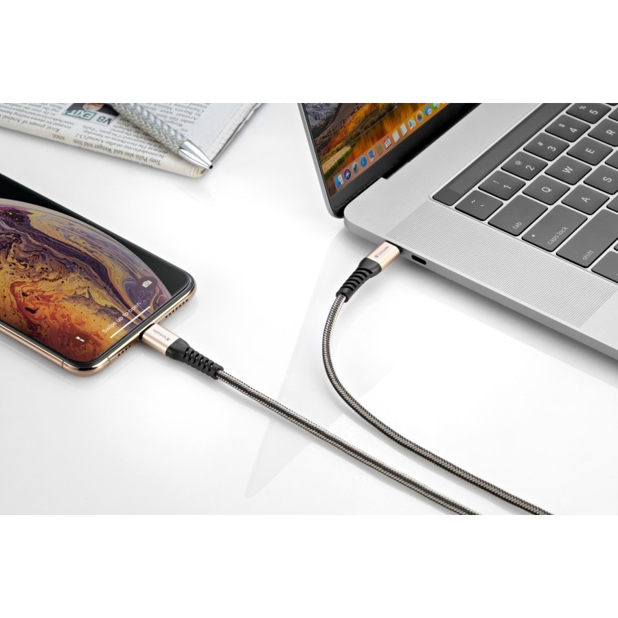 Kabel Data Verbatim Tough Max USB-C to Lightning MFI 3A 120cm