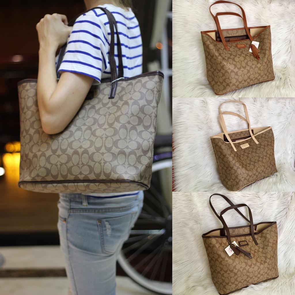 Restock Coach Park metro Signature Tote Bag Semi Ori