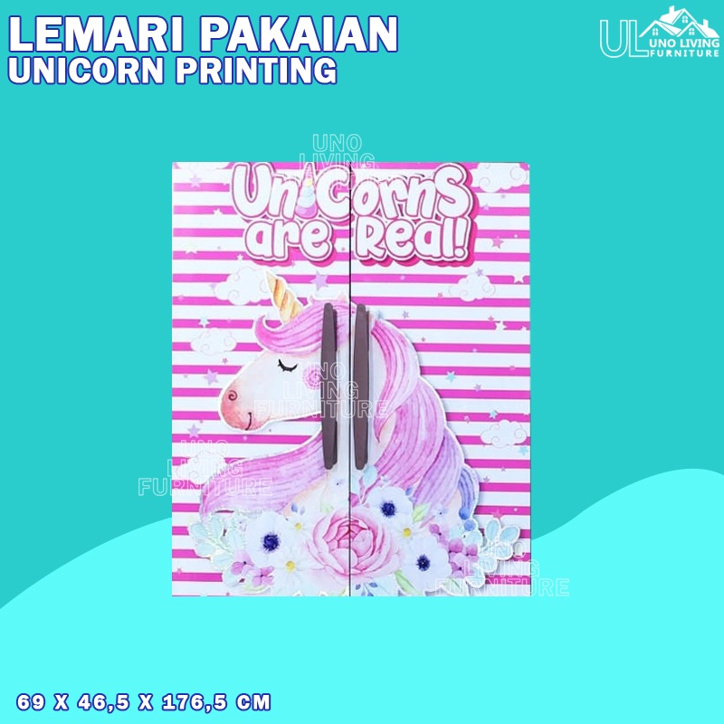 JUMBO! Lemari Pakaian Plastik Jumbo Lemari 4 Susun Lemari Anak Printing Lemari Pakain Karakter Anak Alta Unicorn