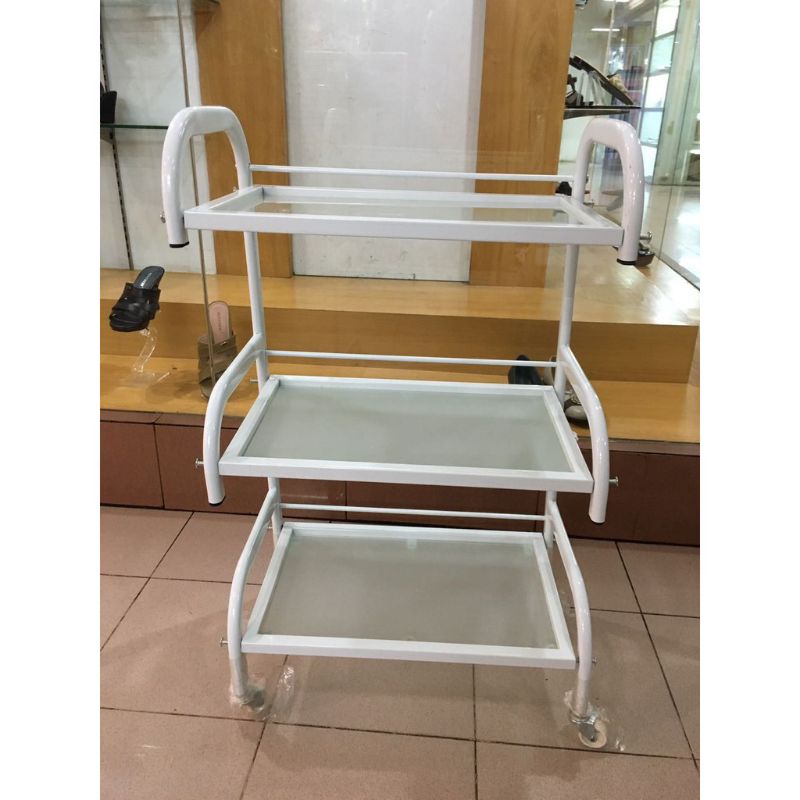 Rak Salon Kaca 3susun troli kaca salon