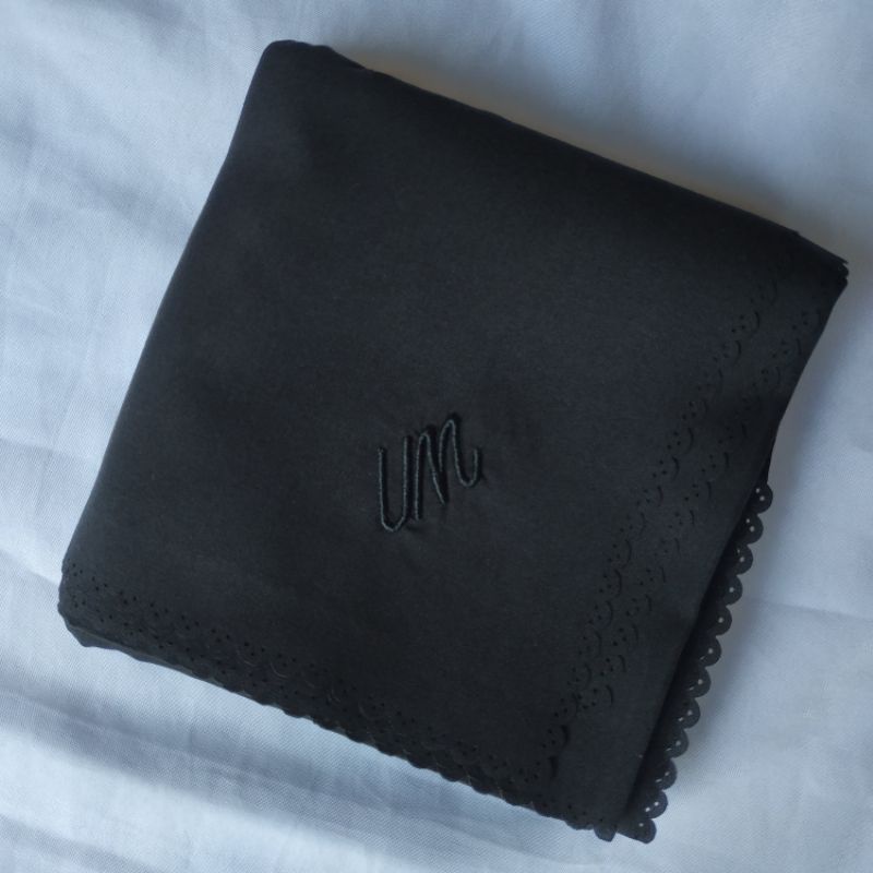 Jilbab umama voal miracle plain masker LC bordir UM lasercut grosir promo random ecer-non masker hitam