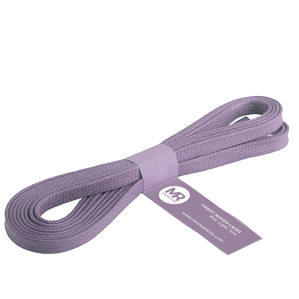MR Shoelaces FT51 Light Taro -Tali Sepatu Lilin 6-7mm Gepeng Flat Pipih (Waxed Laces) 90cm 100cm 120cm 150cm 200cm - untuk Sneakers - Premium Shoelace
