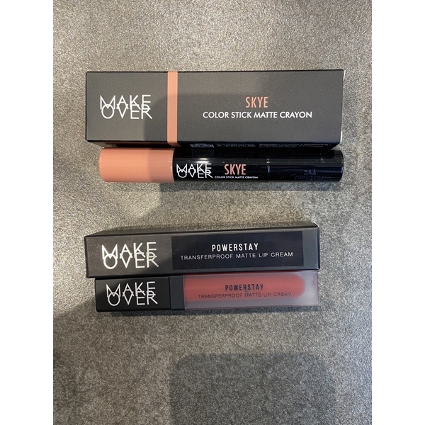 PAKET OMBRE LIPS MAKE OVER COLOR STICK MATTE CRAYON 05. SKYE + POWERSTAY MATTE LIPCREAM B05. FIRED U