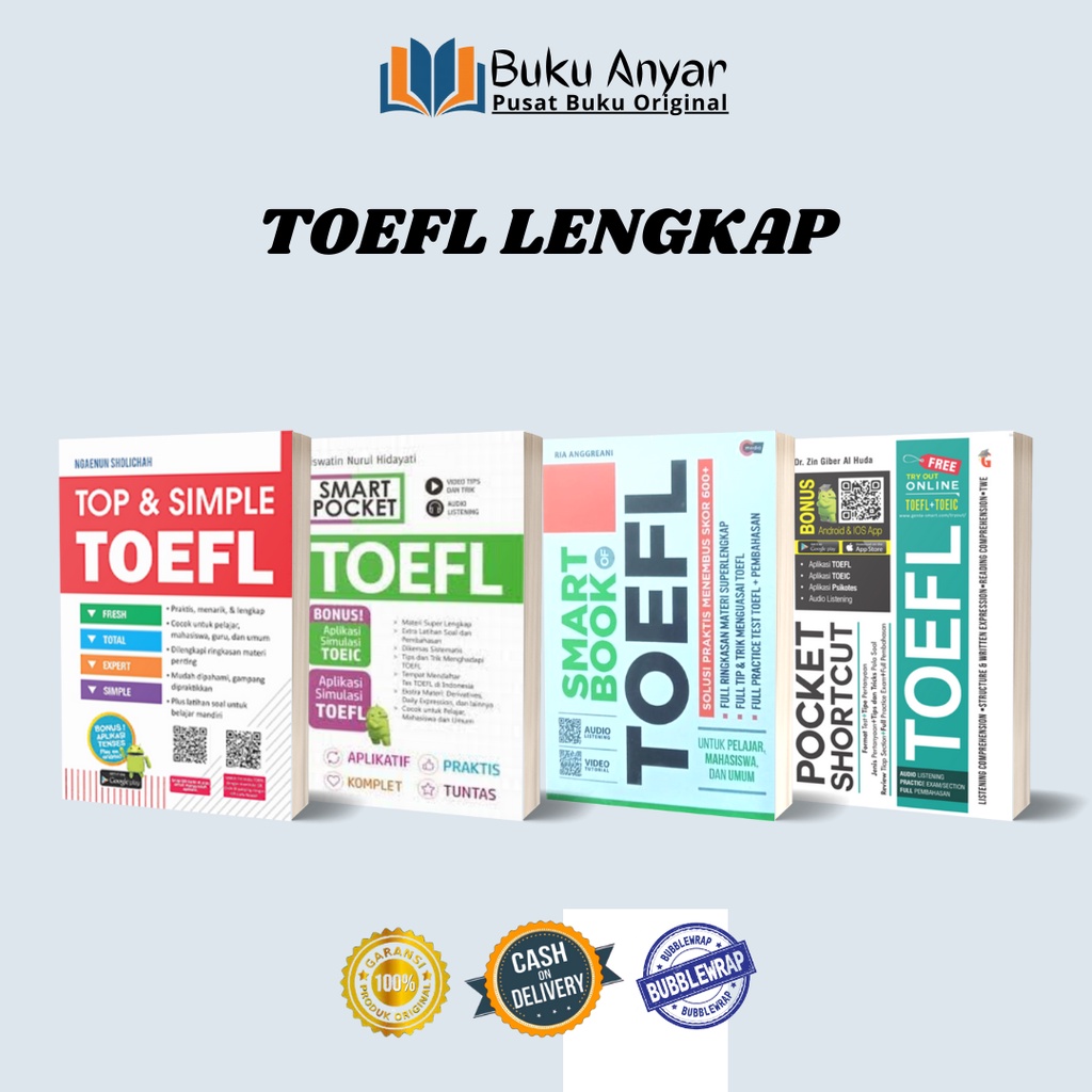 BUKU TOEFL SMART BOOK OF TOEFL POCKET SHORTCUT TOEFL TOP & SIMPLE TOEFL SMART POCKET TOEFL