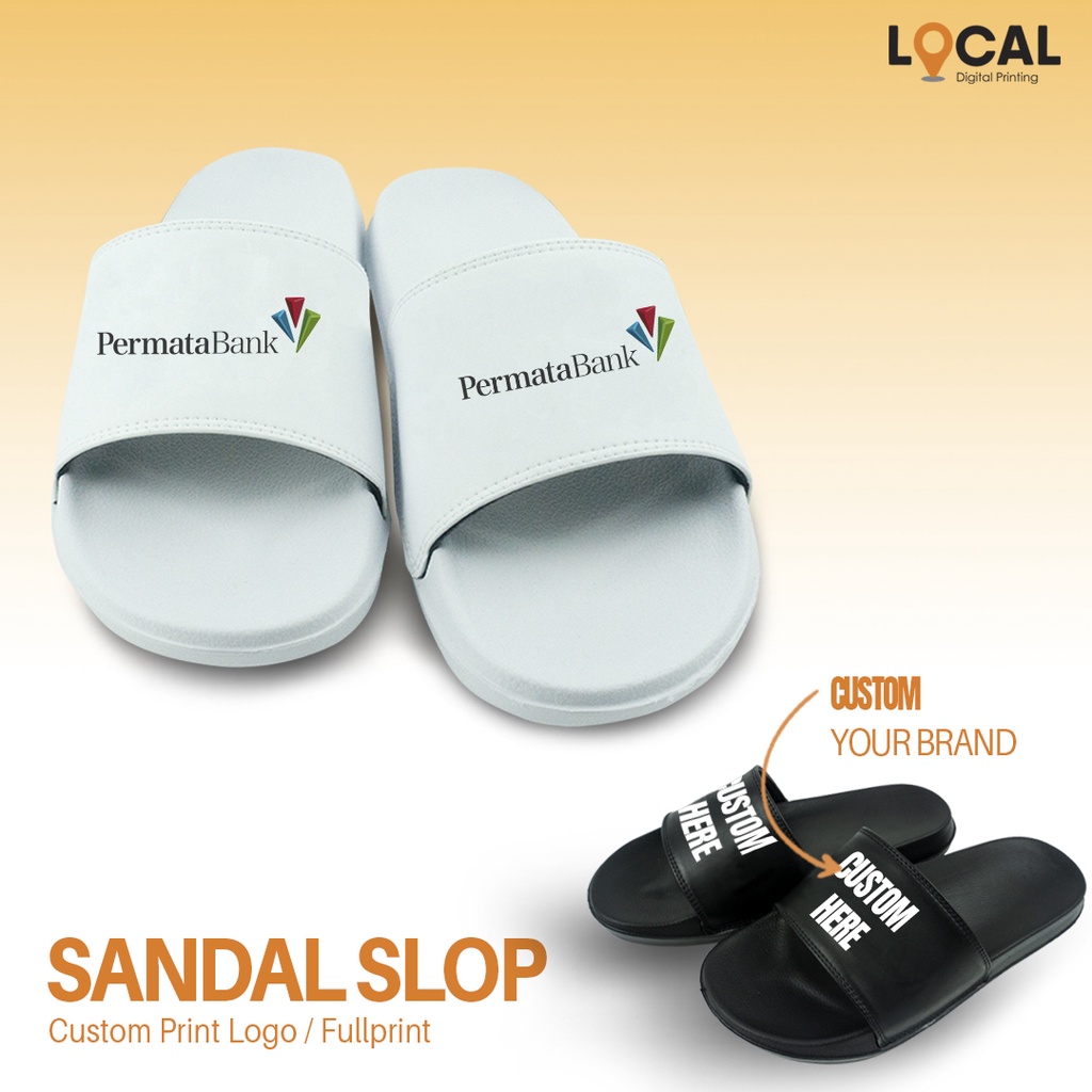 SANDAL SLOP CUSTOM BANK PERMATA  - Local Print
