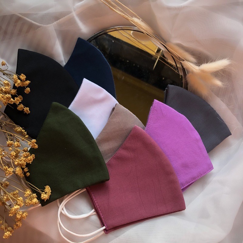Masker kain polos | Masker kain 3 lapis | Masker non medis