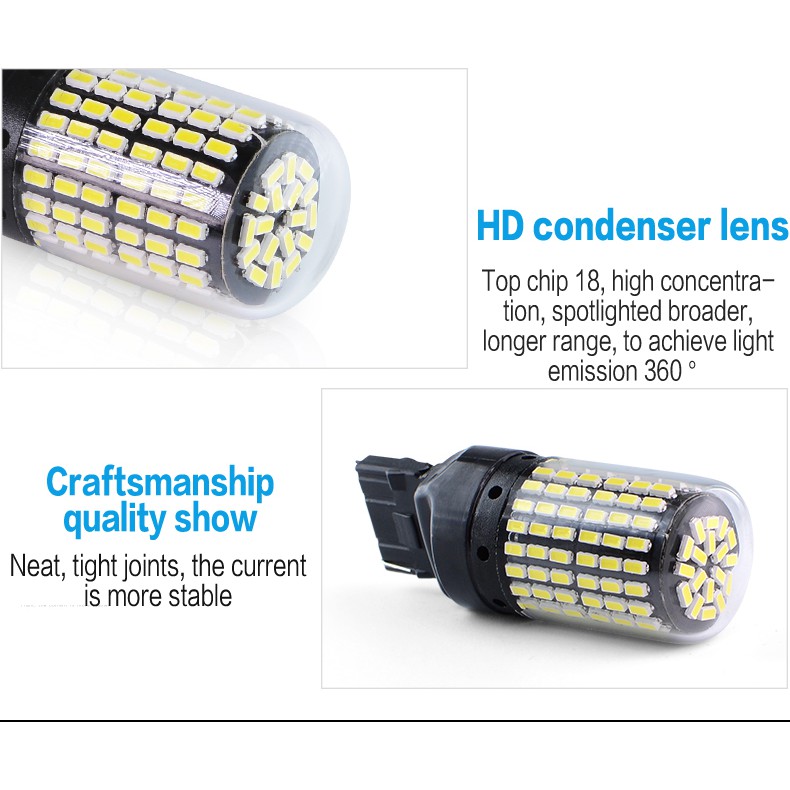 2PCS【In stock】144 LED T20 1156 Anti Flash Constant Arus Konstan decoding Turn signal Reversing light