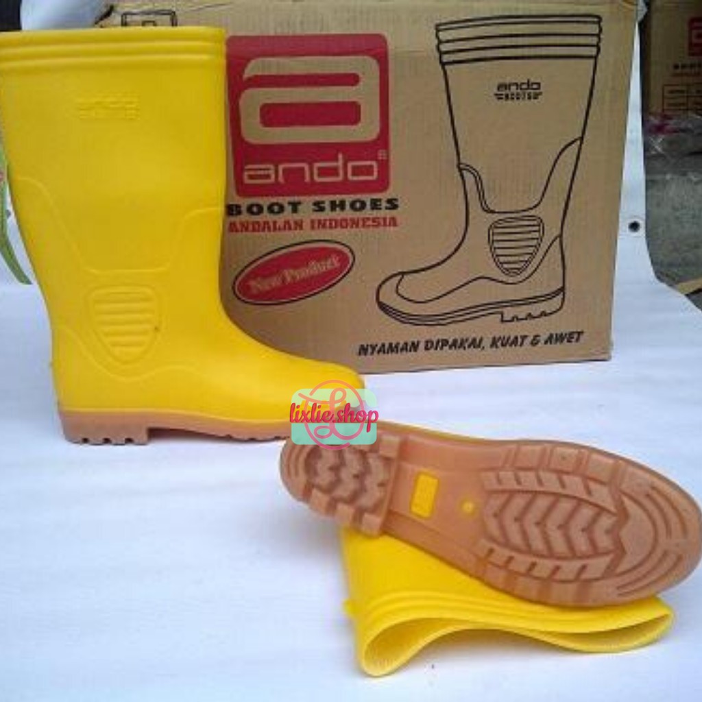  SEPATU  BOOT SAFETY ANDO Sepatu  Karet  Boots APD  Shopee 