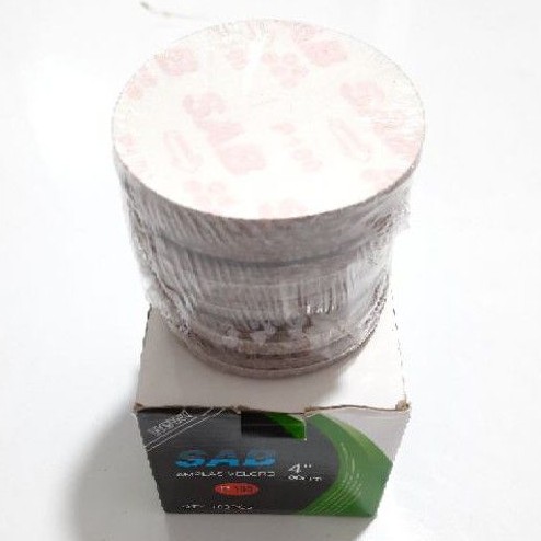 Amplas Bulat grit 100 / Amplas Tempel Velcro 4&quot; Harga Per Kotak (F642K)