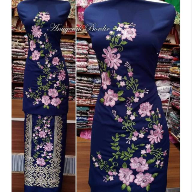Kain Bahan Baju Kurung Bordiran Bukittinggi Motif 07