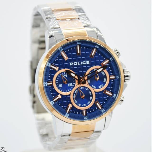 Jam Tangan Pria Police 15535JS Rantai Silver Rosegold Original Murah