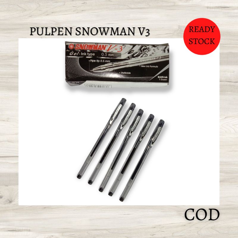 

Pulpen Gel Snowman V3 0,5mm Hitam Biru