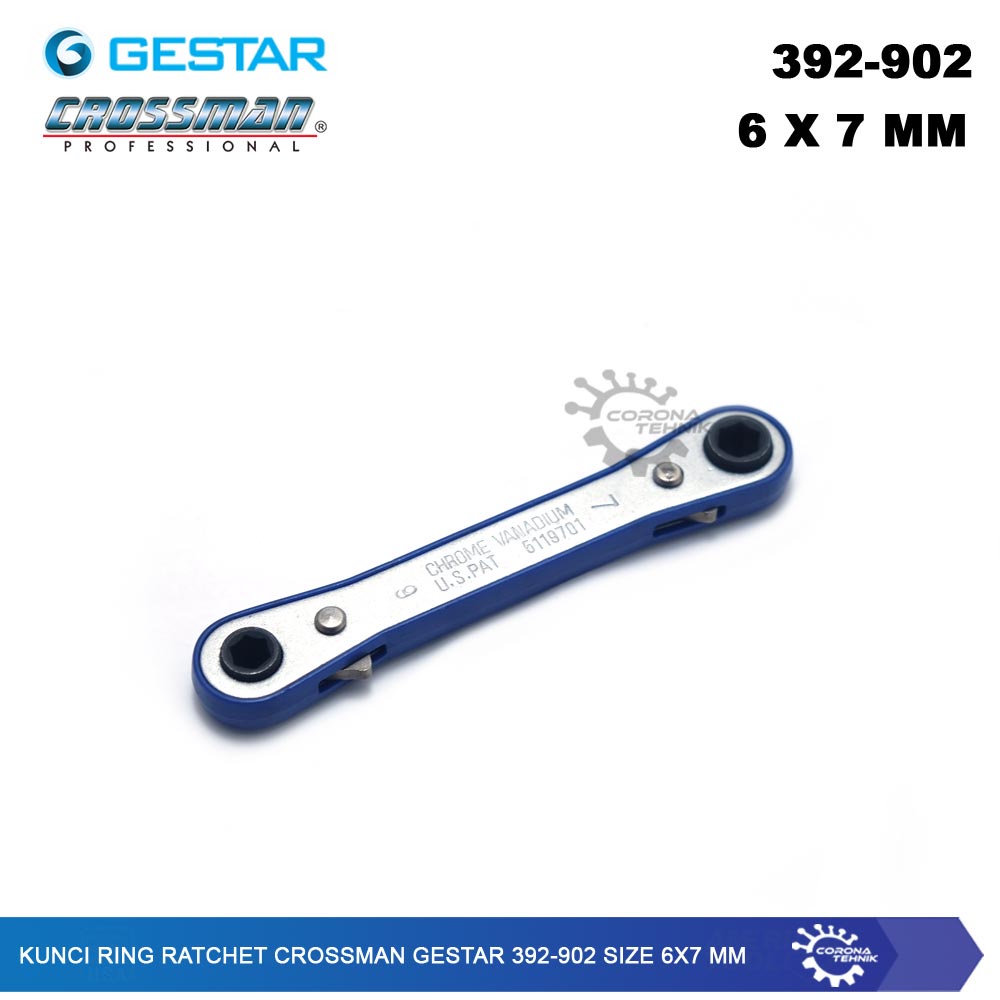 Crossman Gestar - Kunci Ring Ratchet - 392-902 Size 6x7 mm