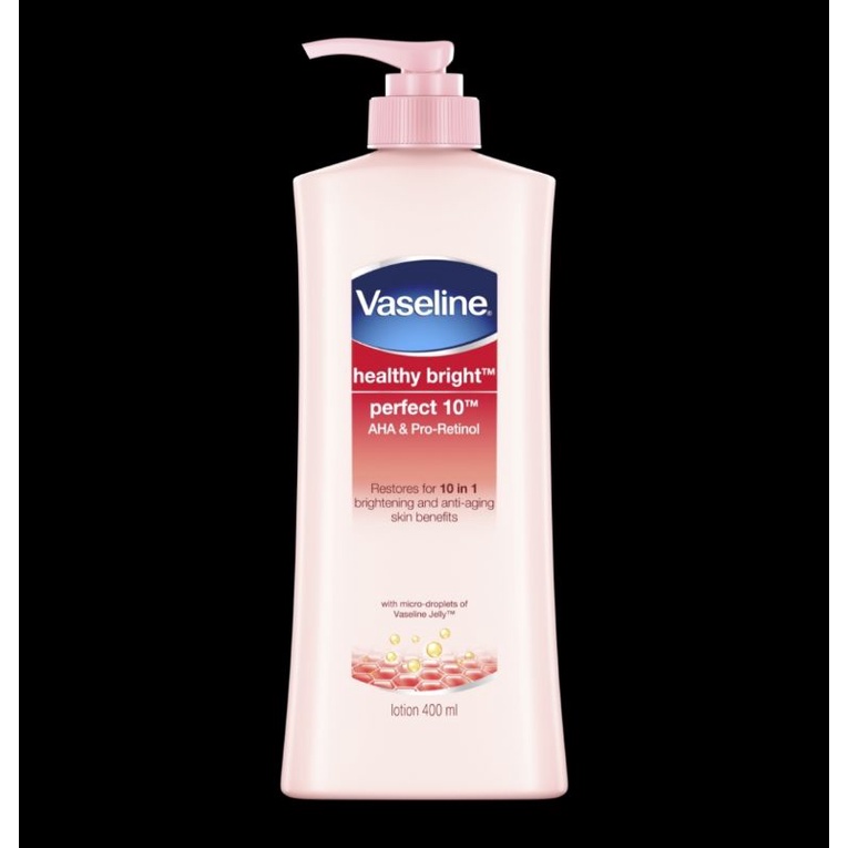 VASELINE HEALTHY WHITE PERFECT 10 BODY LOTION PUMP 400ml