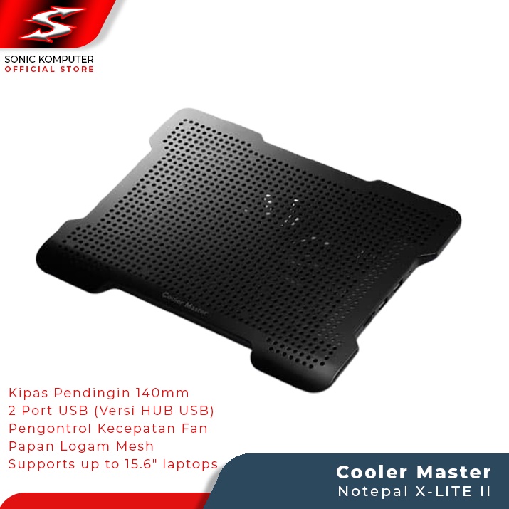 Kipas Laptop Cooler Master Notepal X-LITE II Cooling Pad Coolpad Fan