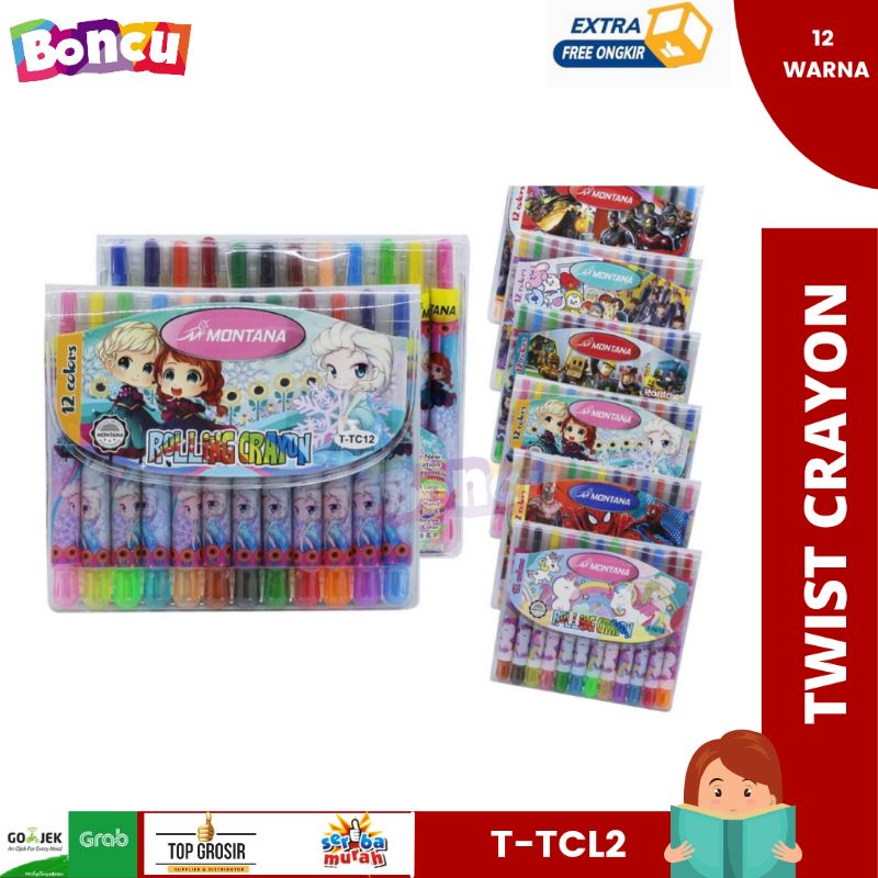 

MONTANA Twist Crayon / Krayon Putar Montana T-TC12 Mini / 12 Warna / Colors BEST SELLER