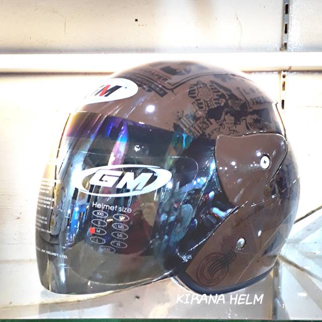 Helm GM Evolution Original - Motif News Coklat