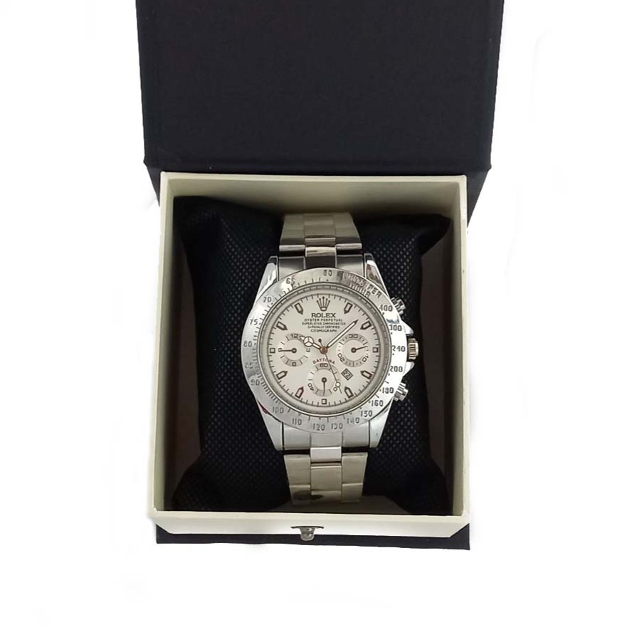 Jam Tangan Rolex daytona Silver bonus box