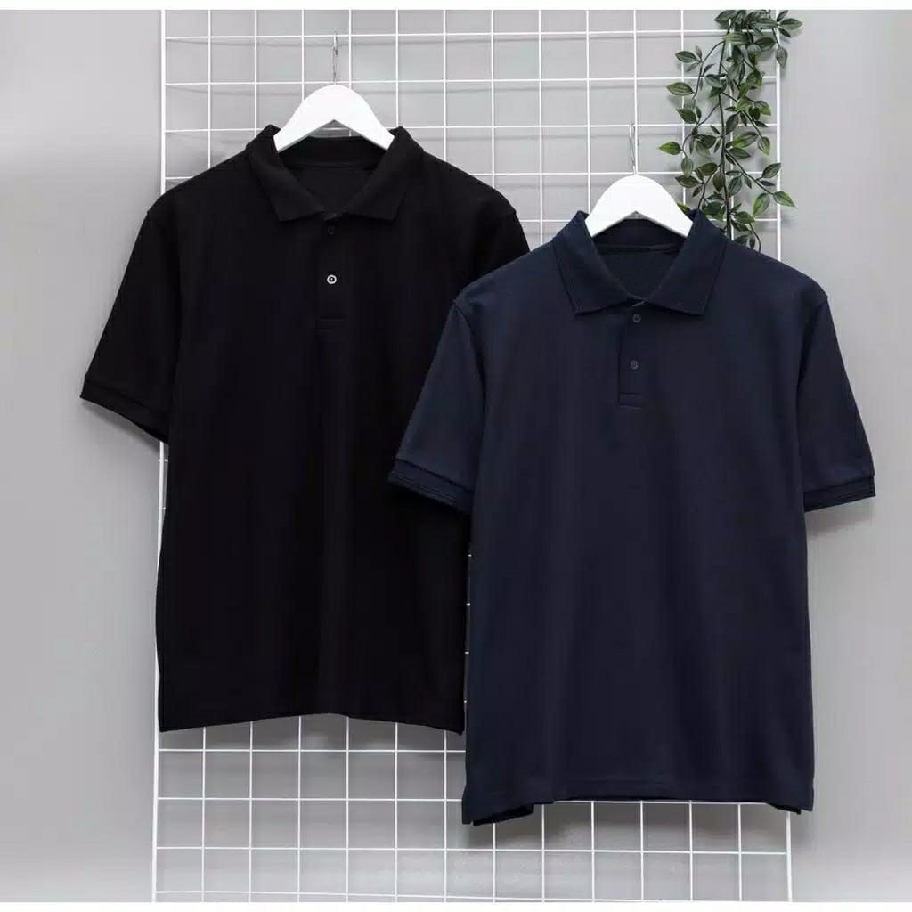 HITAM Kaos Polo Shirt Wanita, Kaos Polos Berkerah, Kaos Polos Kancing
