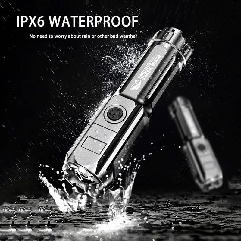 LED Flashlight Smiling Shark 622A Senter Outdoor Waterproof IPX5