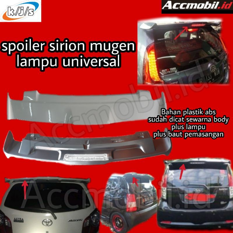 spoiler daihatsu sirion perodua myvi plastik dengan lampu