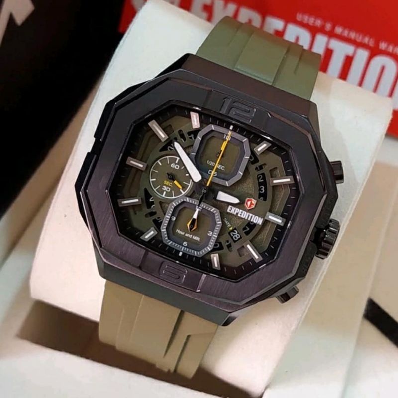 Jam Tangan Expedition E 6813 Pria / E6813 M Black Army Original