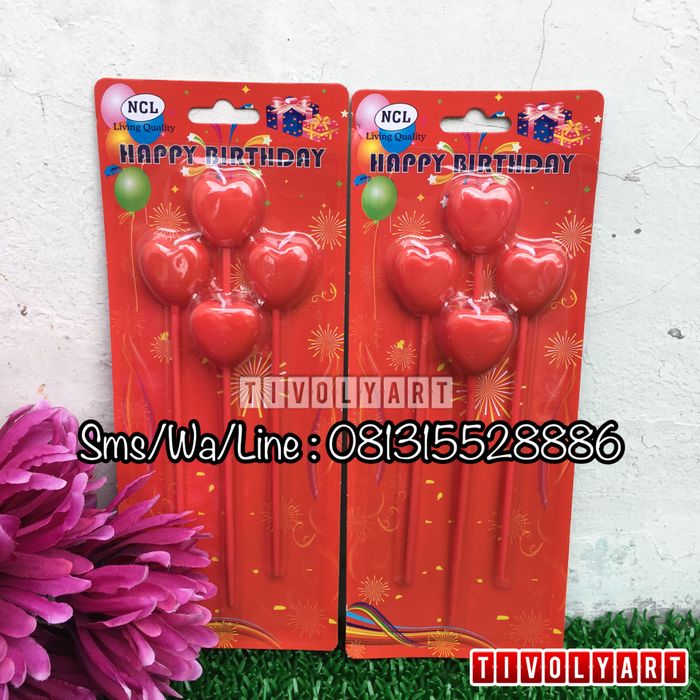 Lilin Ulang Tahun / Lilin Stik Motif Love / Lilin Love Termurah