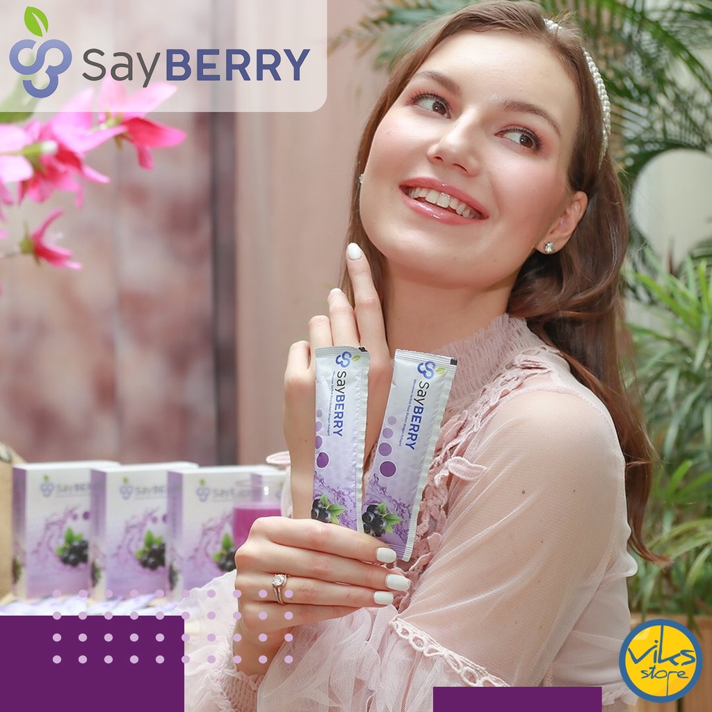 Ready Stock SayBERRY Beauty Blueberry Collagen Drink | Minuman Kolagen Pemutih Badan | Suplemen Pemutih Kulit BPOM Dan Halal | Premium Colagen Drink