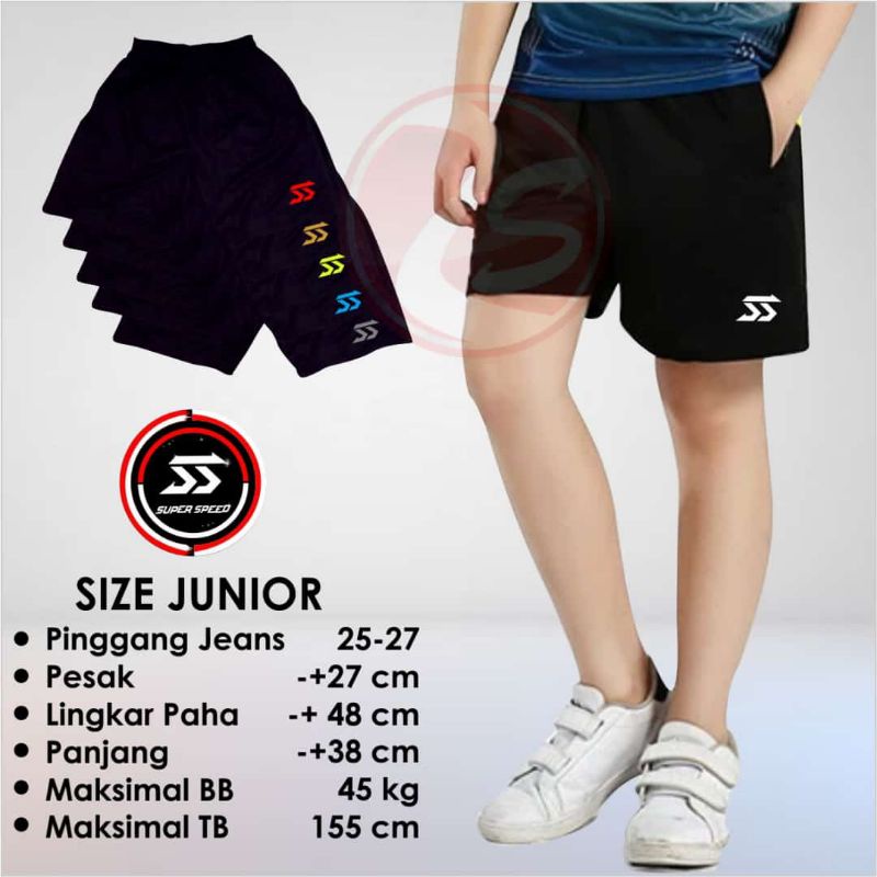 Celana bulutangkis anak laki laki perempuan training junior bulutangkis short pant bawahan olahraga 