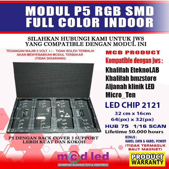 LED PANEL MODUL MODUL P5 RGB SMD FULL COLOR INDOOR