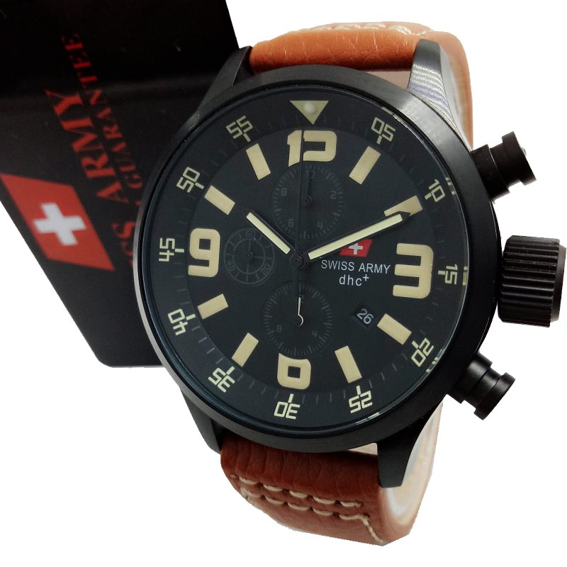 Jam Tangan Original Swiss Army SA2087CSP - Coklat Strip Putih