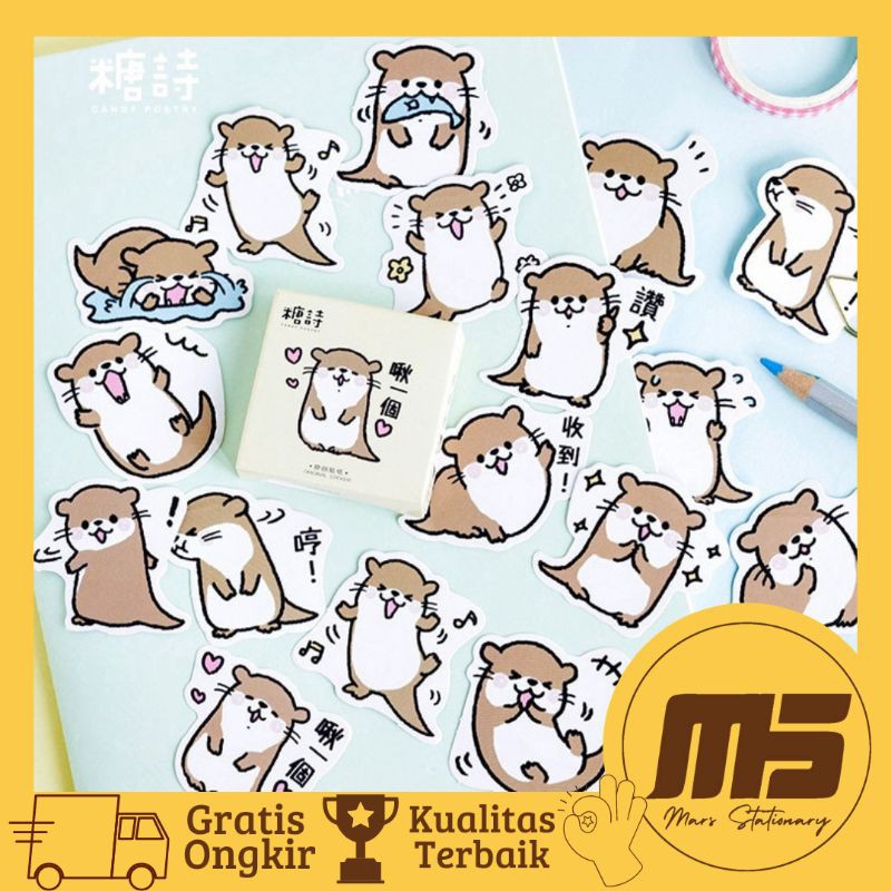 

[ 45 PCS ] Sticker Kawai Hamster Coklat | Stiker Hamster Lucu untuk Scrapbook Jurnal Diary DIY