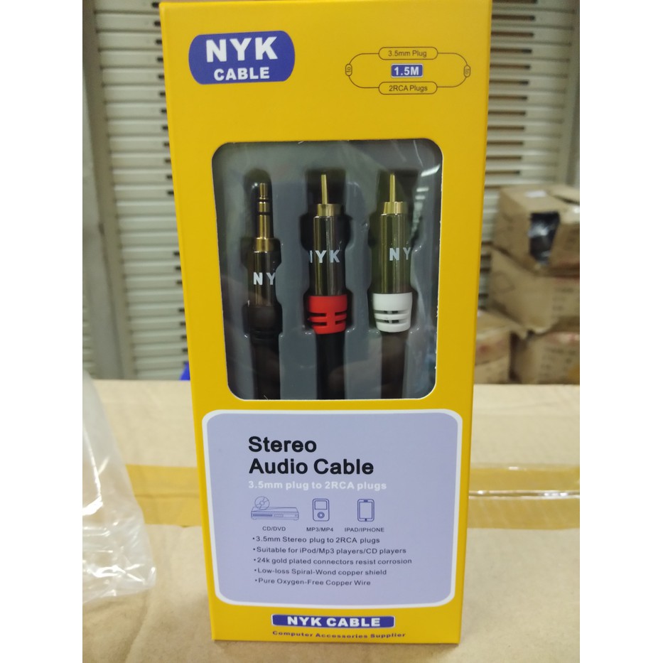 NYK Kabel Aux 3.5mm to RCA 1.5Meter