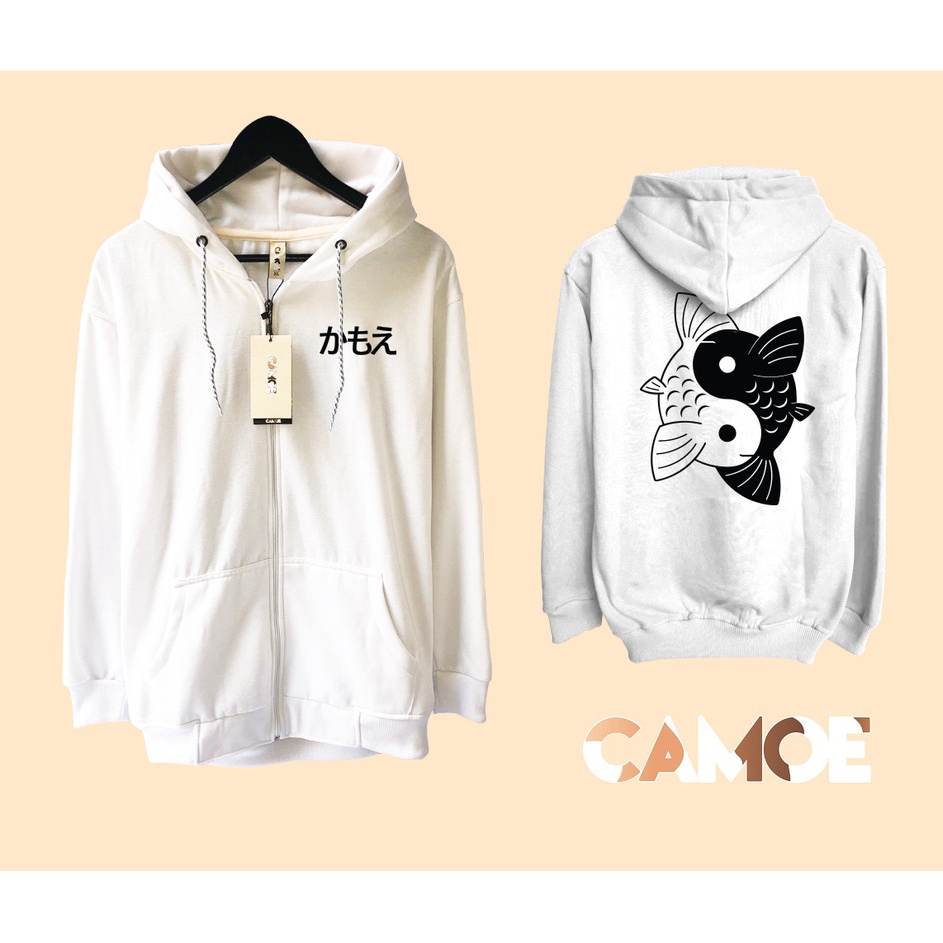 Jaket Hoodie Zipper Premium CAMOE Fish Yin Yang