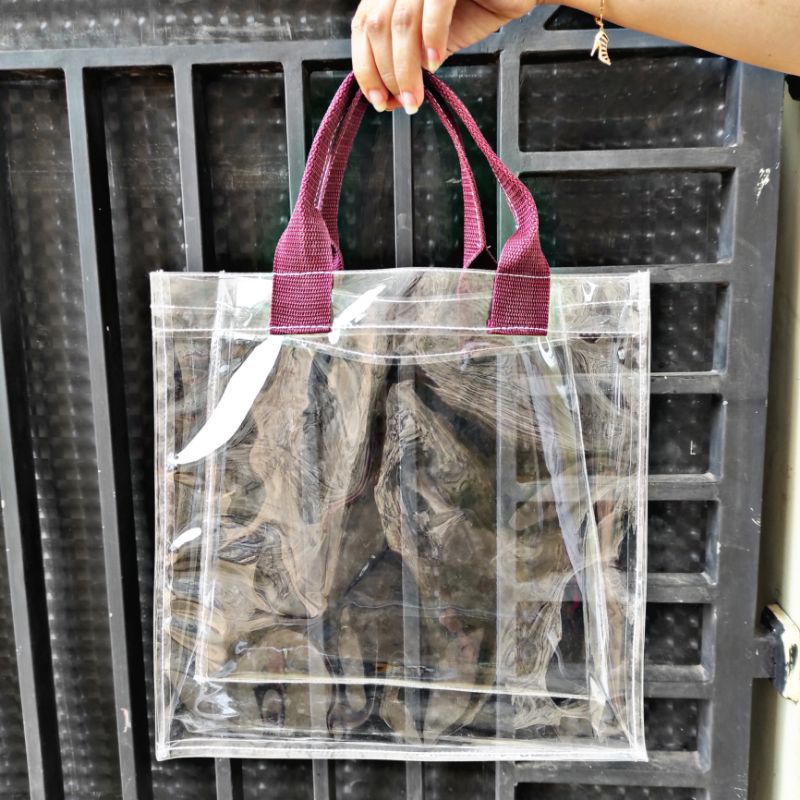 

Tas Goodie bag Natal Goodie bag lebaran Tote bag Tas hampers mika bening tranparan tebal custom