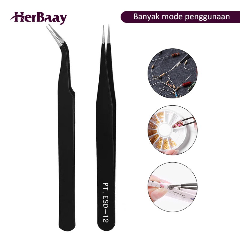 

Herbaay Alat Penjepit kuku Art Stainless Steel Anti-Statis