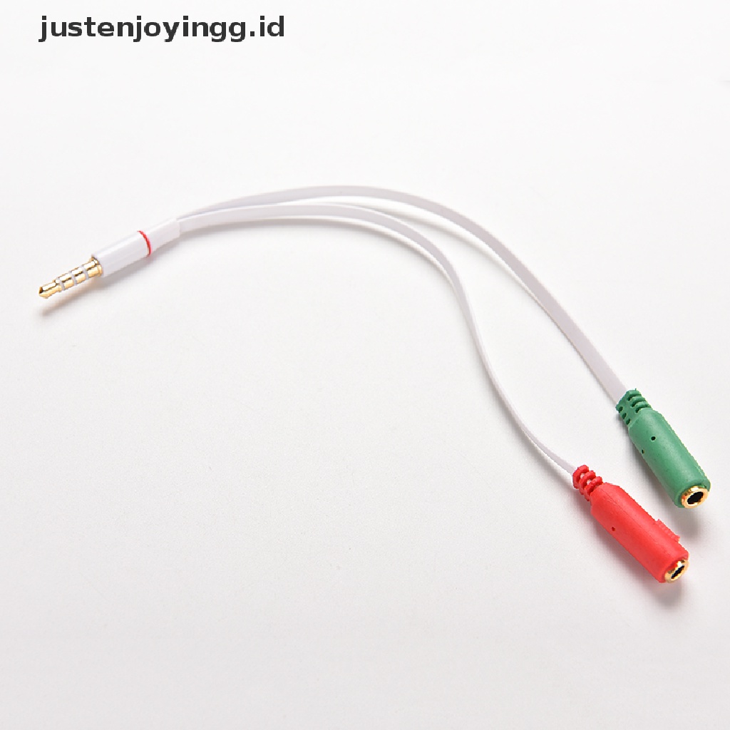 Justenjoyingg.id / 1x3.5mm Kabel Adapter Splitter Audio AUX Mic Headphone / Earphone male Ke 2 Female