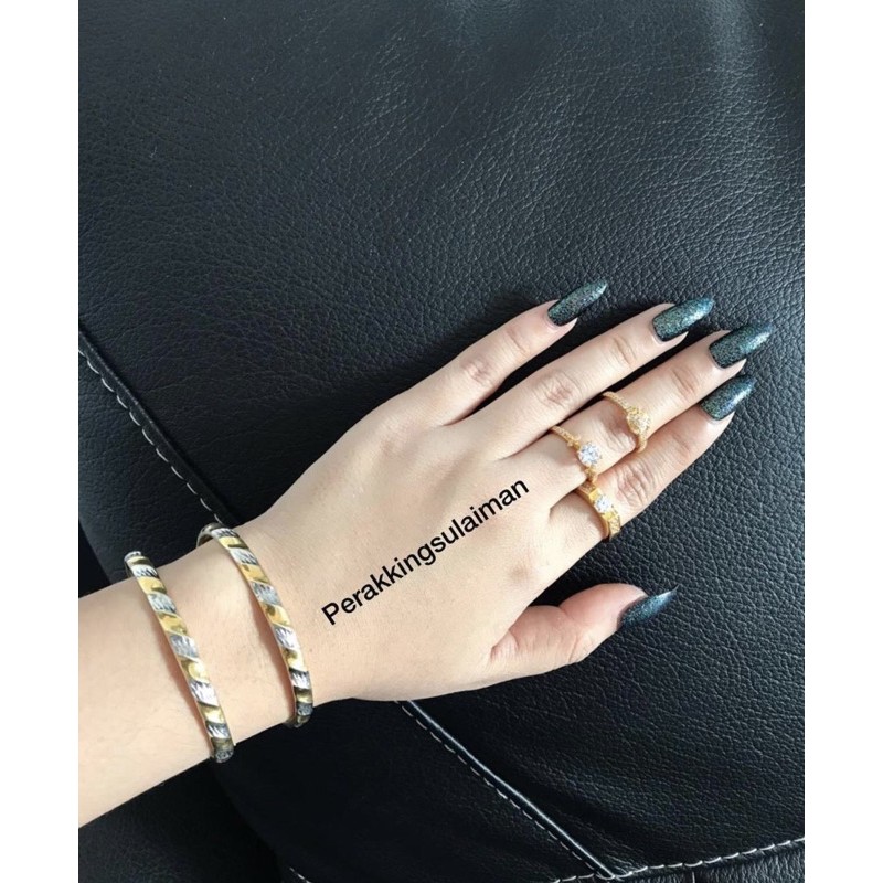 Gelang Perak Keroncong Edisi Gold